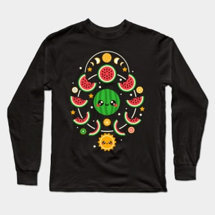 Watermelon moon phases Long Sleeve T-Shirt